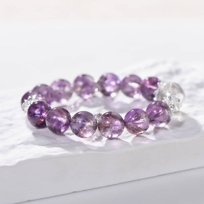 Large Grained Chevron Amethyst Bracelet