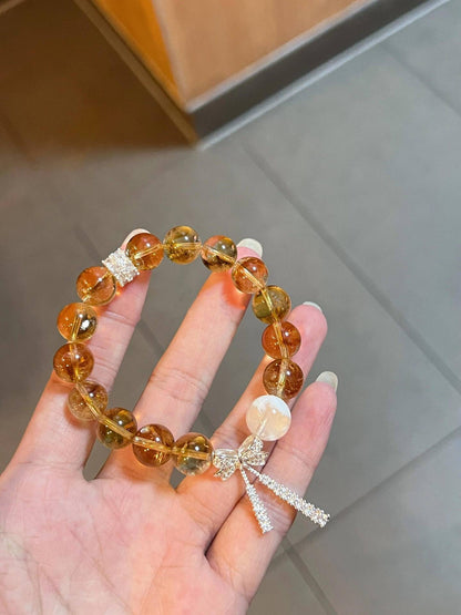 Citrine Tower Yellow Bracelet Paired with a Bow