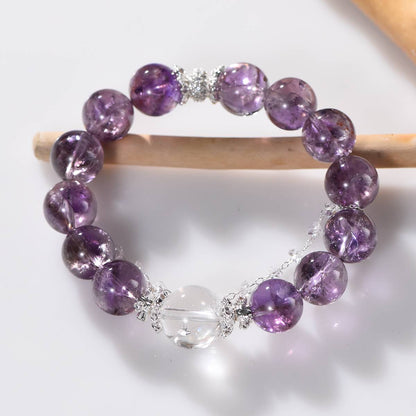 Large Grained Chevron Amethyst Bracelet