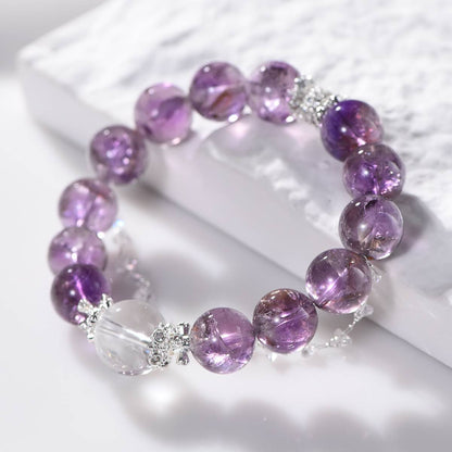 Large Grained Chevron Amethyst Bracelet