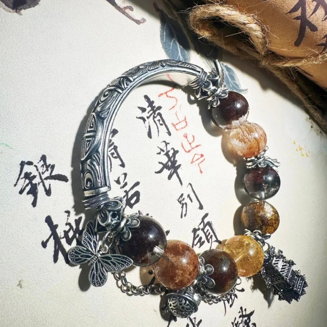 Dunhuang Feitian-Highly customized vintage crystal old silver bracelet