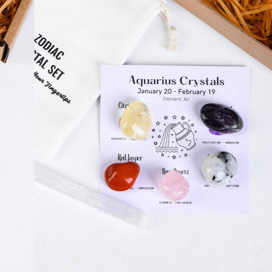 Aquarius Healing Crystal-Zodiac Healing Set