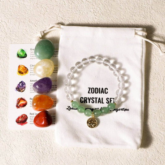 Aries Healing Crystal Bracelet Set