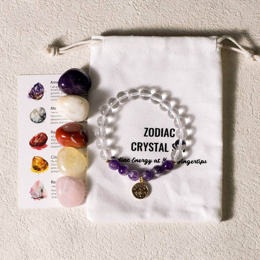 Aquarius Healing Crystal Bracelet Set