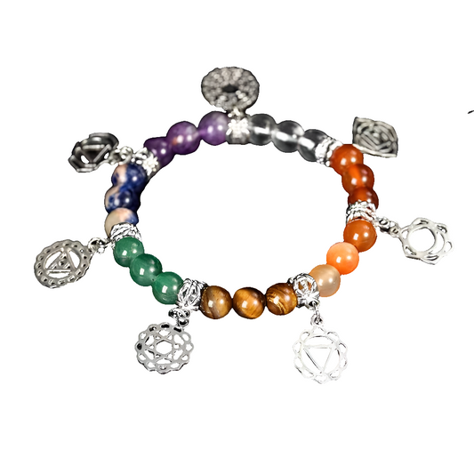 Colorful seven chakra crystal bracelets