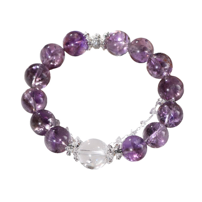 Large Grained Chevron Amethyst Bracelet