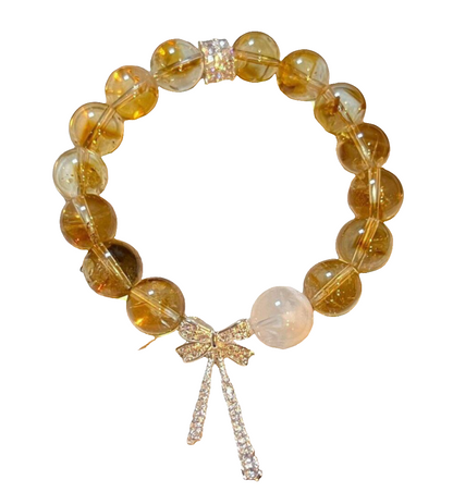 Citrine Tower Yellow Bracelet Paired with a Bow