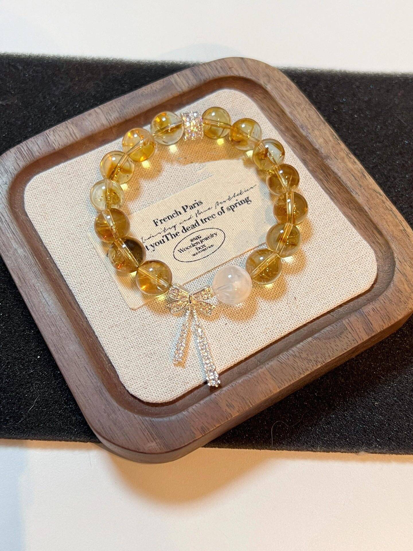 Citrine Tower Yellow Bracelet Paired with a Bow